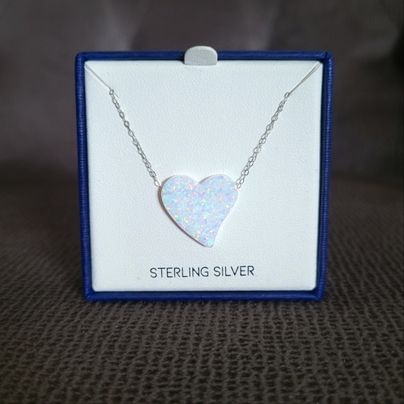 Cote d'Argent Jewelry - Cote d'Argent White Acrylic Slider Heart❤️ Pendant Necklace - NIB